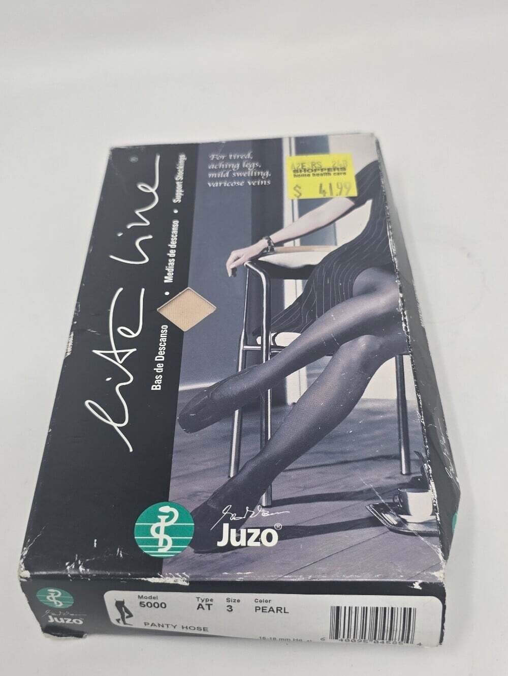 Juzo Lite Line Pantyhose Pearl Made in Italy Vintage 90s Y2K AT Size 3 12-16mmHG
